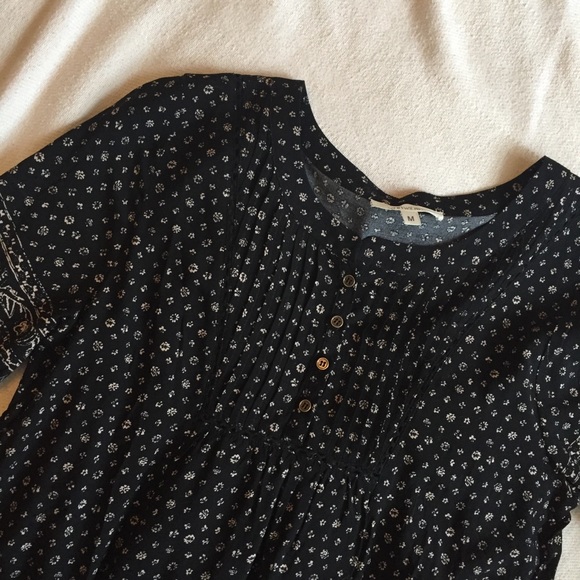 Black Floral Abstract Tunic/Dress - Picture 2 of 6